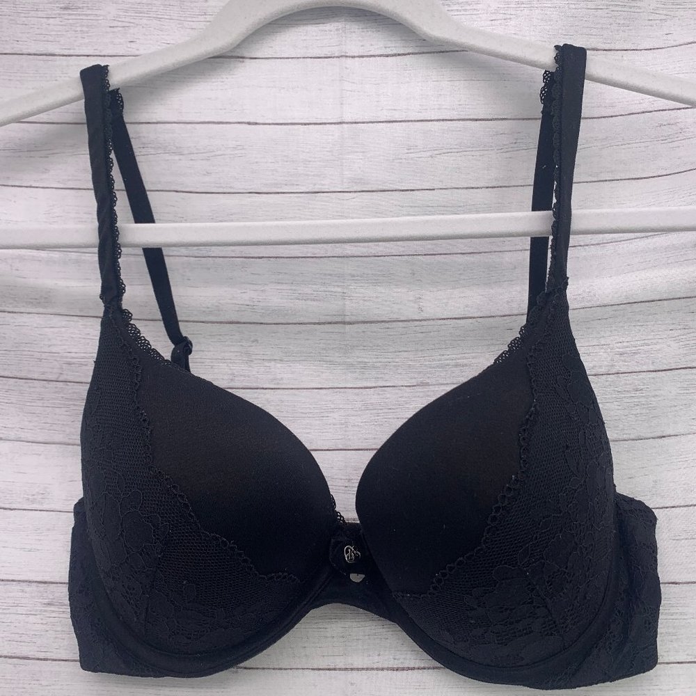 Victoria's Secret Womens Body by Victoria Black Perfect Shape Bra Size 32D